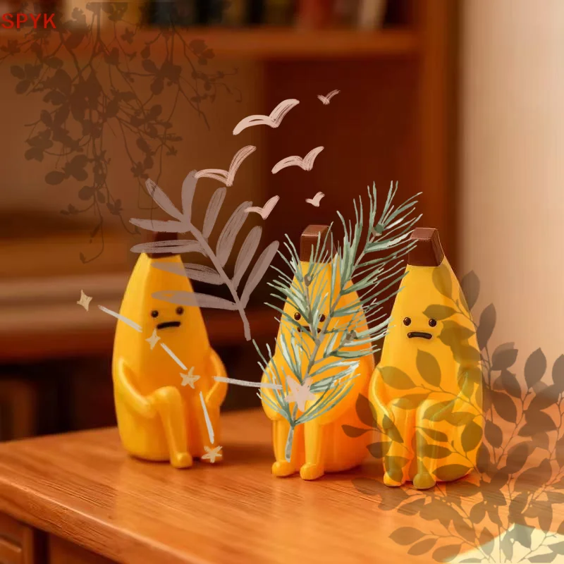 Durable Plastic Anxious Banana 3D Printed Figurine: Home Office Decor Various Holidays