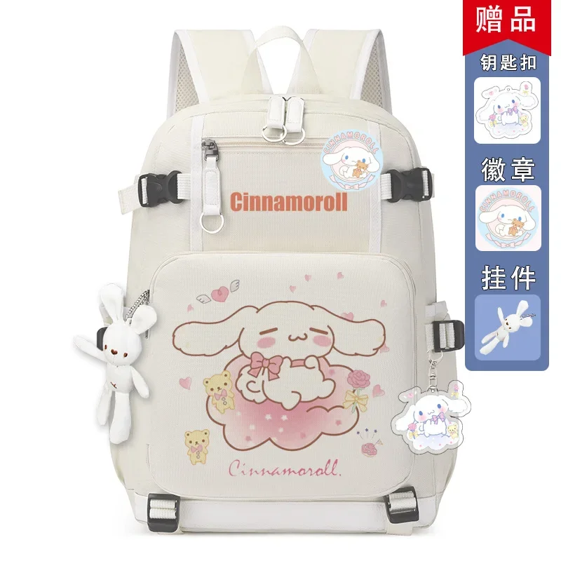 Sanrio Yugui-mochila escolar con diseño de perro para niños, mochila de gran capacidad con dibujos animados para estudiantes, protección de la columna vertebral