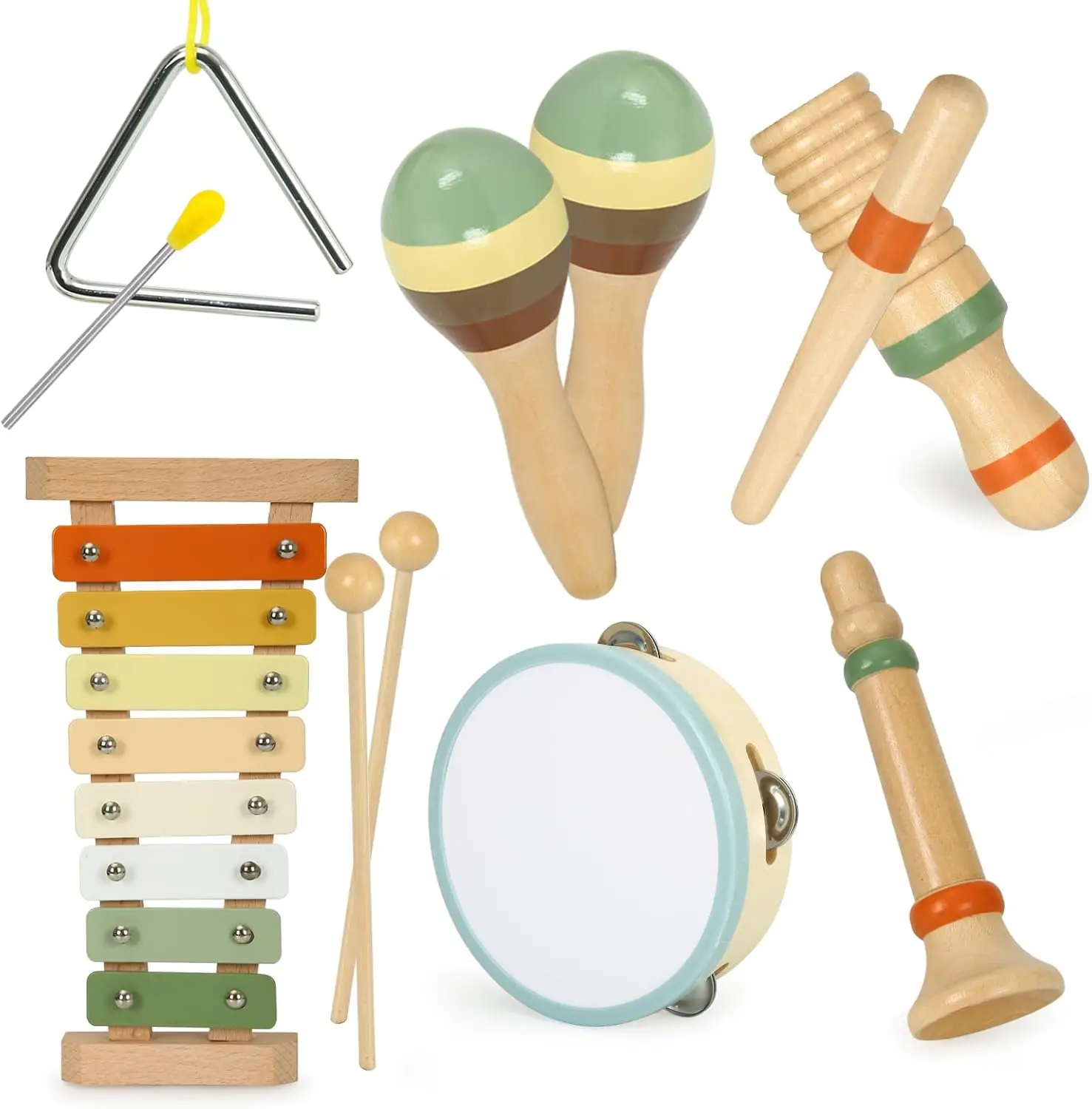 Instrumenty muzyczne dla maluchów Montessori drewniane 6/8 sztuk zestaw instrumentów perkusyjnych lub dzieci dziecko przedszkole edukacyjna zabawka muzyczna