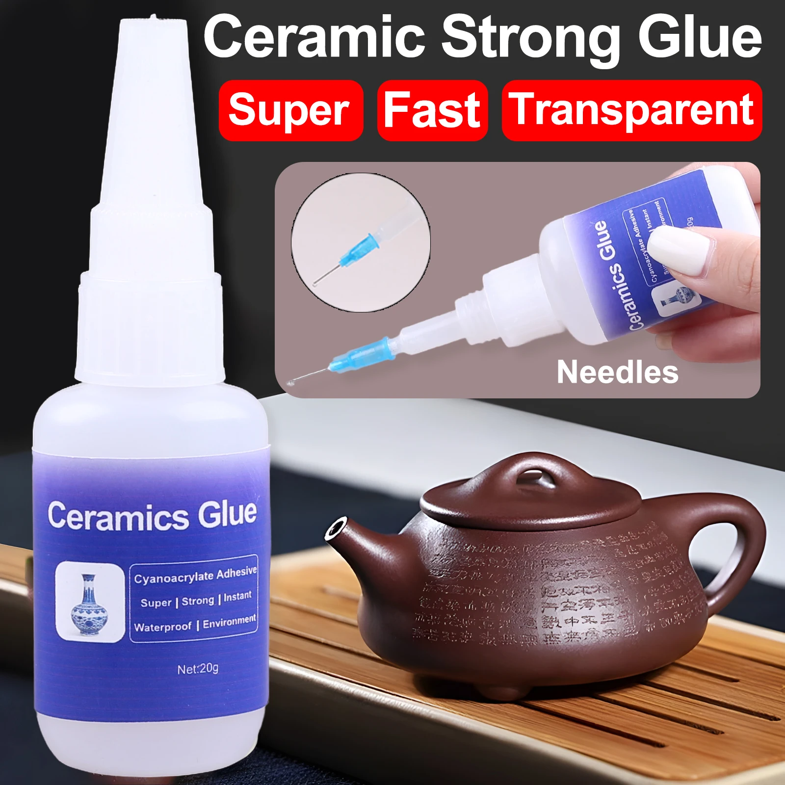 Professional Super Glue Ceramics Pottery Tiles Extra Strong Instant Adhesive Seconds Cyanoacrylate 502 DIY Craft Plastic Leather