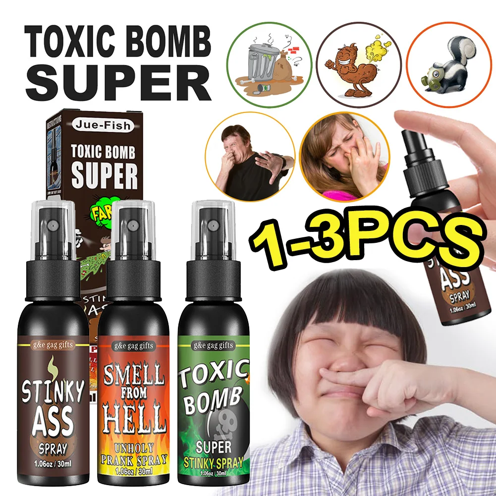 30ml Fart Gag Spray Prank Joke Plastic Liquid Fart Gag Party Supplies Stinky Fart for Adults Kids Non Toxic Halloween Funny Toys