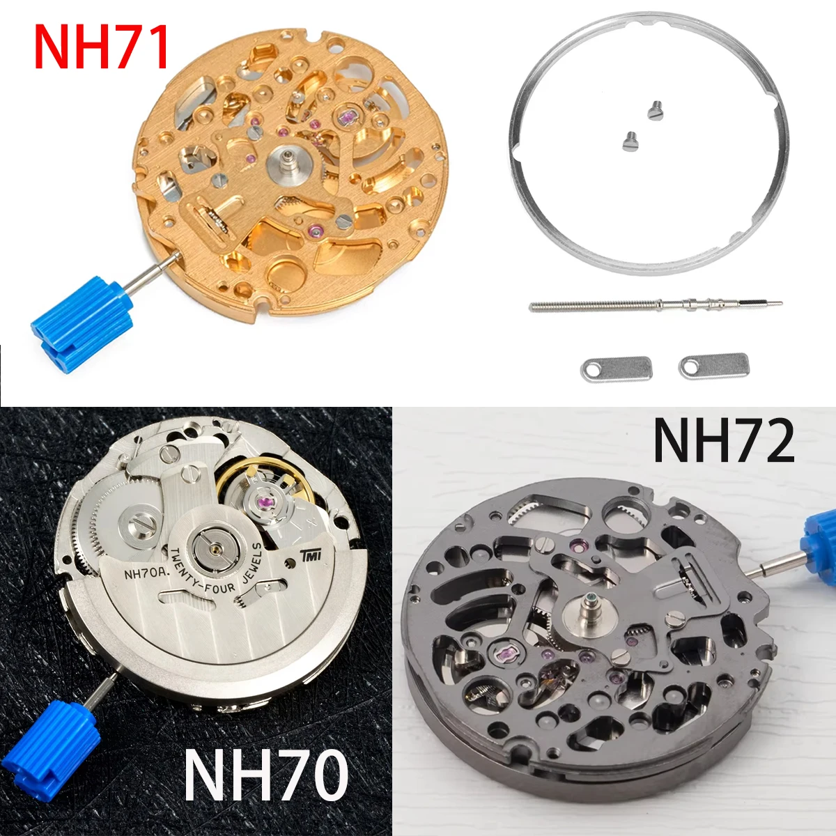 Japan Original NH71 NH72 NH70 High Accuracy Skeletonized Movement Automatic Self-winding 24 jewels Mechanism Modification Parts