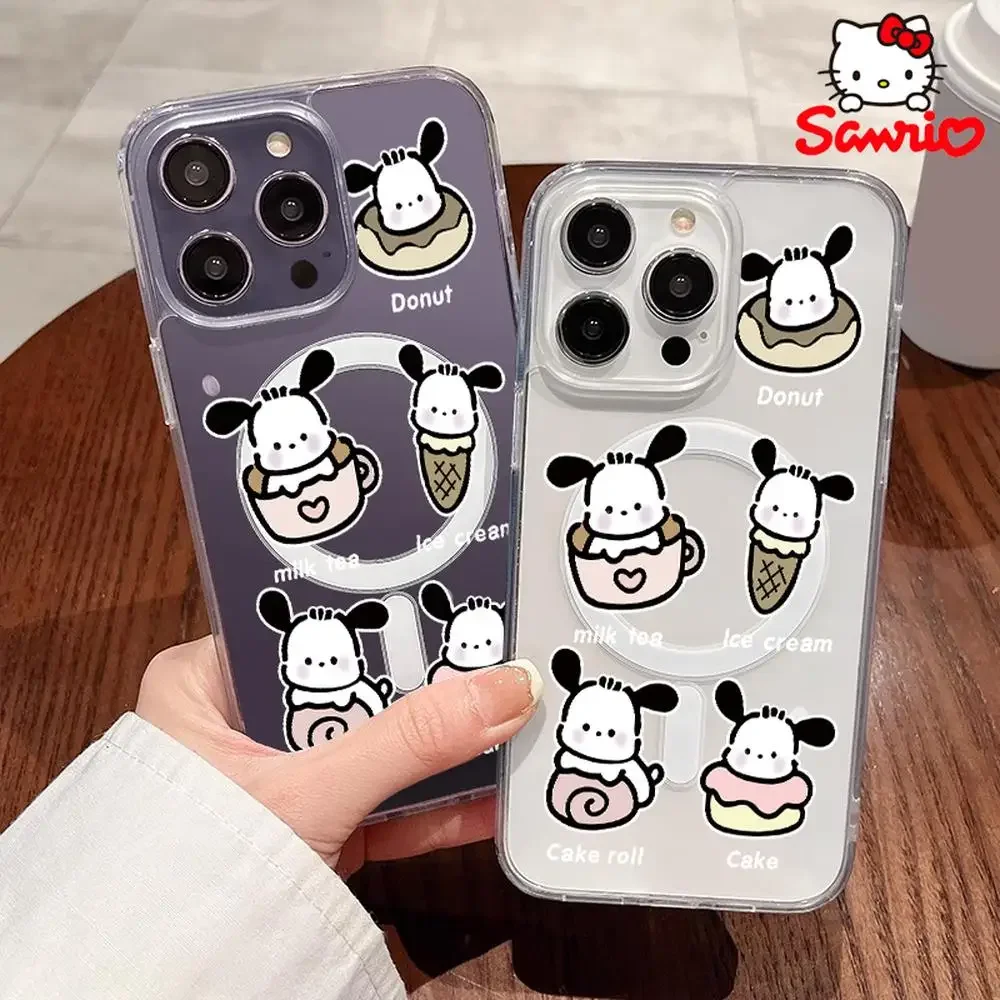 Sanrio Hellokitty Iphone 16 Promax funda prevención de caídas Iphone 16/15/14/13/12/11 mujer Iphone funda Kitty Cat accesorio de dibujos animados