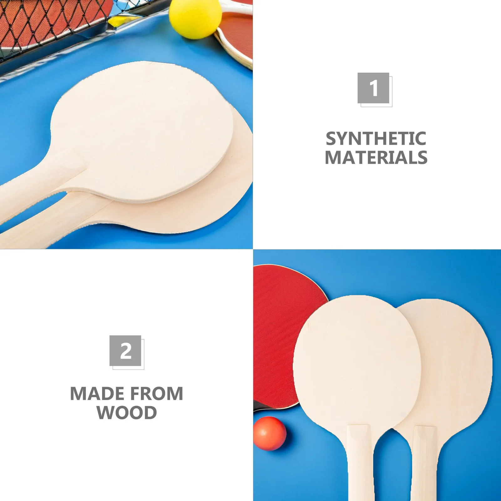 Blank Wooden Table Tennis Paddle – DIY Unpainted Custom Racket for Painting & Crafting