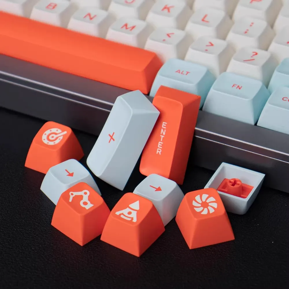 GMK Aifei Salmon 170 Keycap SA Profile Keycaps PBT Double Shot Key Caps Set ISO Enter 7U Spacebar for Custom Mechanical Keyboard
