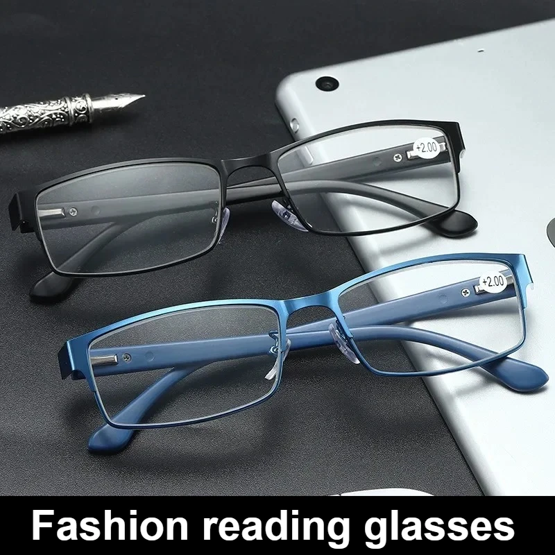 Modische ultraleichte Herren-Lesebrille, hochauflösende Presbyopie-Brille, Vollformat-Lesebrille, +100 bis +400