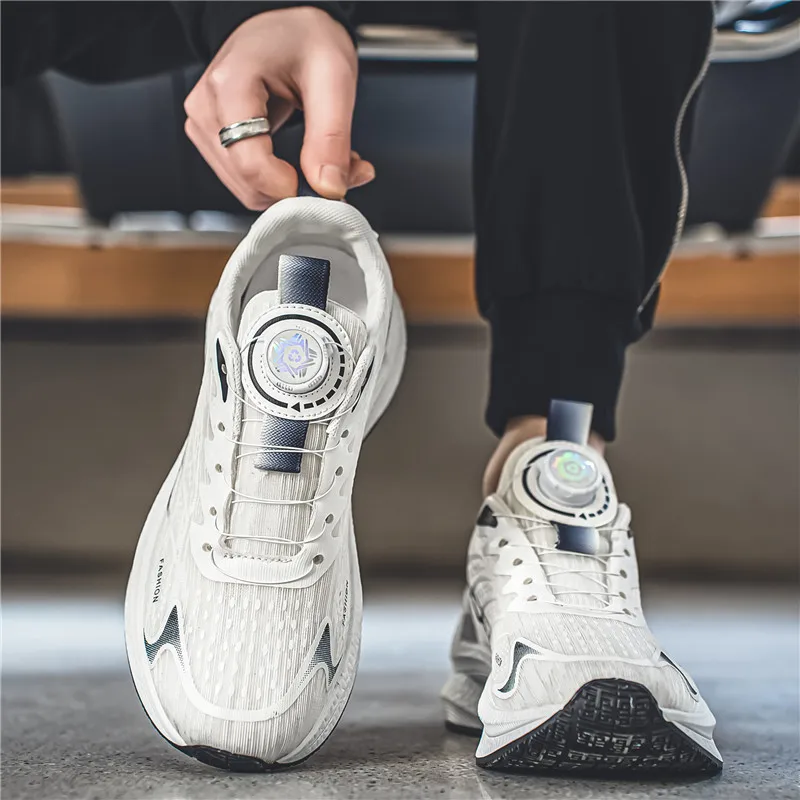 Summer Breathable Casual Shoes for Men New Fashionable Versatile Breathable Mesh Rotating Buckle Running Suitable Sports