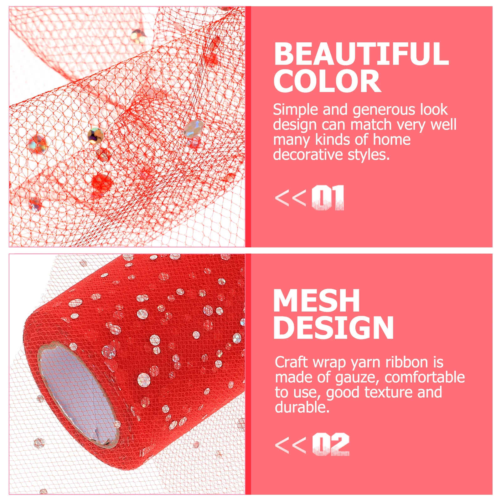 

1 Roll Festive Tulle Roll Craft Gauze Ribbon Decorative Wrapping Ribbon For Wedding Party Diy Gift Bouquet Hair Accessory