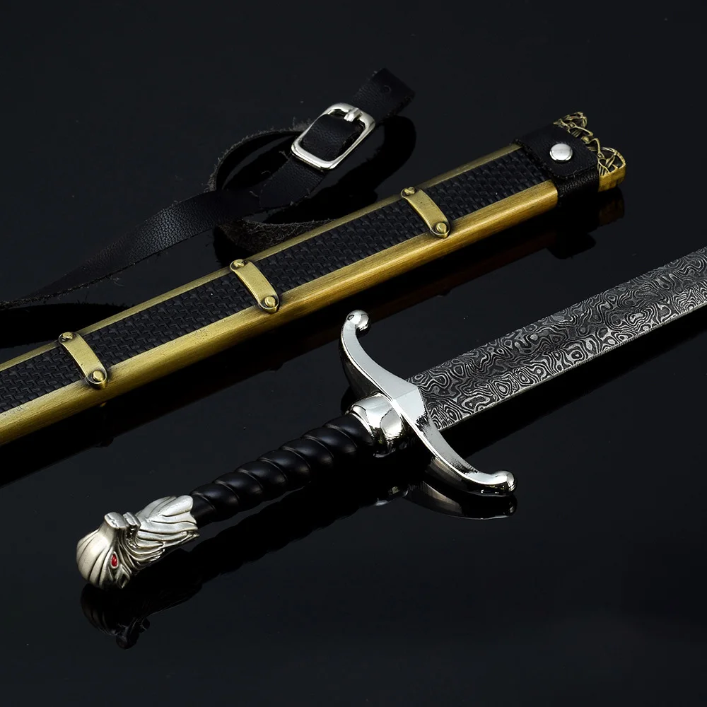 30cm Medieval Knight Weapon Swords Movies TV Peripheral Metal Samurai Sword Uncut Blade Weapon Model Crafts Gifts Toys for Boys