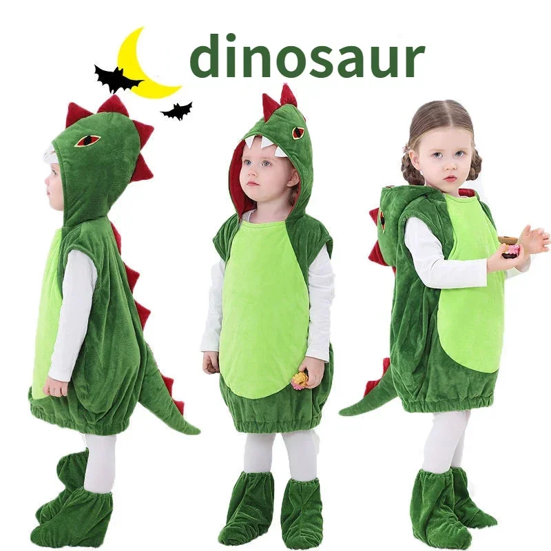 Ensemble de vêtements de dinosaure Cosplay pour enfants, costume d'Halloween, vêtements mignons pour garçons et filles, spectacle de dessin animé de maternelle