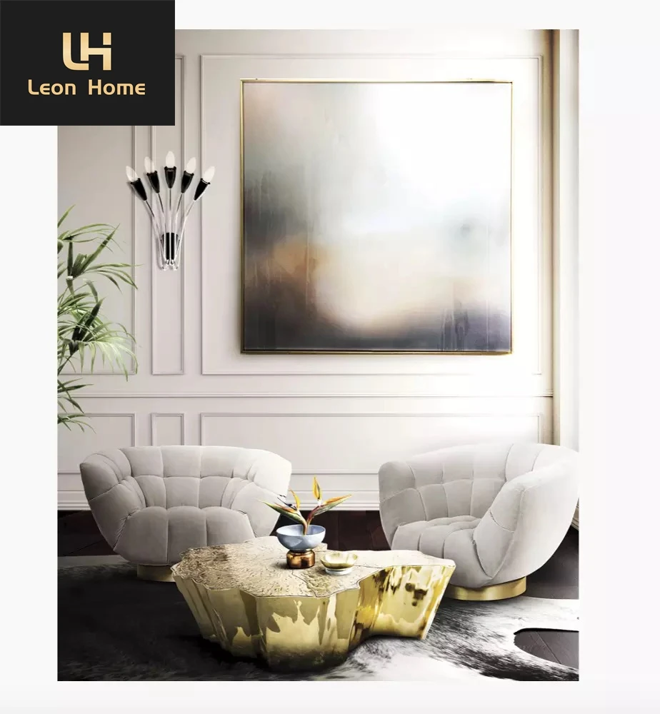 luxury unique central table  gold stainless steel tree trunk coffee table