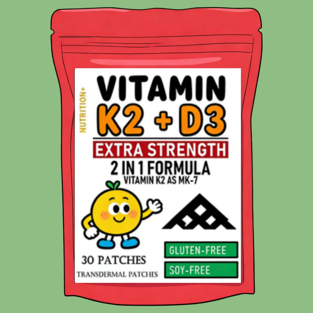 Vitamin K2 with D3 Patches Contains Vitamin D & K Complex Premium Biotin & Folic Acid Transdermal Patch 30 Patches