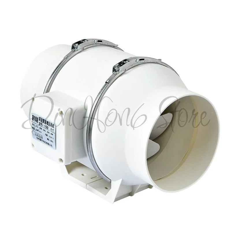 Silent high-power high-efficiency smoke exhaust kitchen exhaust fan circular ventilation fan diagonal flow duct pressurized