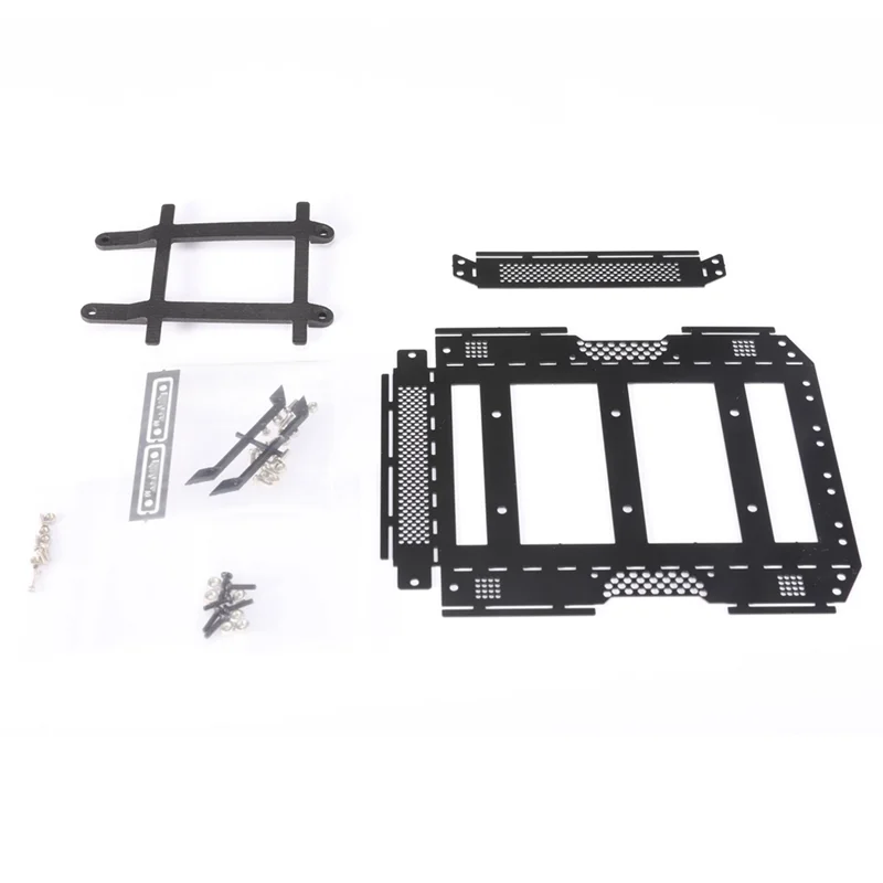 TRX4M 1/18 RC 크롤러 자동차 업그레이드 부품 액세서리 용 고정 레일이있는 AM-금속 수화물 캐리어 루프 랙