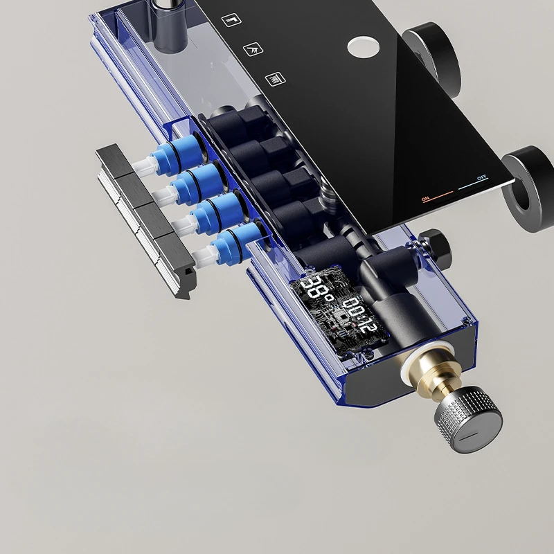 Wall Mount Rainfall Thermostatic Shower System Set Smart Intelligent Digital Display Bathroom Shower Faucet Set Bidet Shower Set