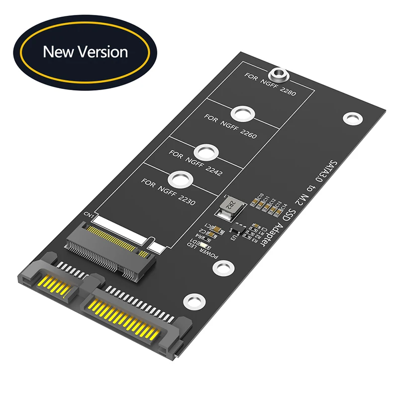 M.2 to SATA 3.0 Adapter Riser Card 6Gbps NGFF M.2 SATA SSD Converter Supports 2230 2242 2260 2280 B/B+M Key M2 SATA Protocol SSD