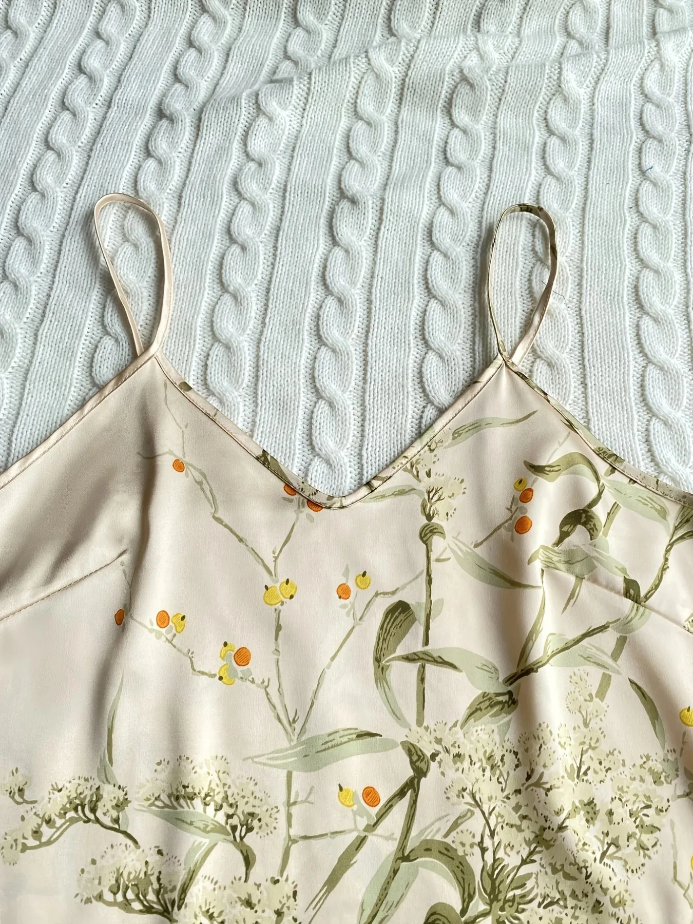 Elegante Cami-Tops mit Blumendruck, Rüschensaum, Shorts, Pyjama-Set, Damen-Nachtwäsche, Loungewear – Detail 14