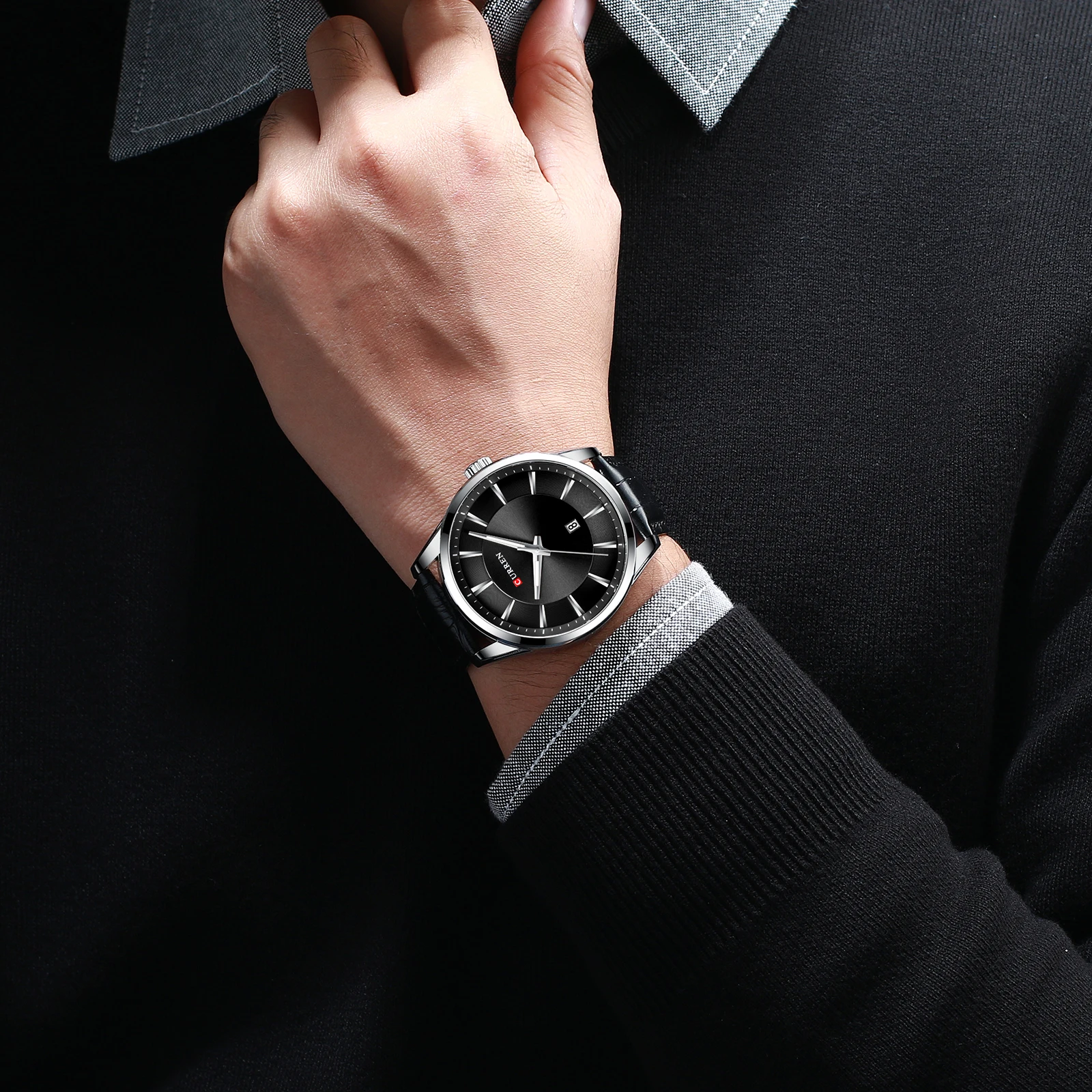 CURREN kuvars saatler erkekler için deri kayış erkek kol saatleri en lüks marka iş erkek saati 45mm Reloj Hombres