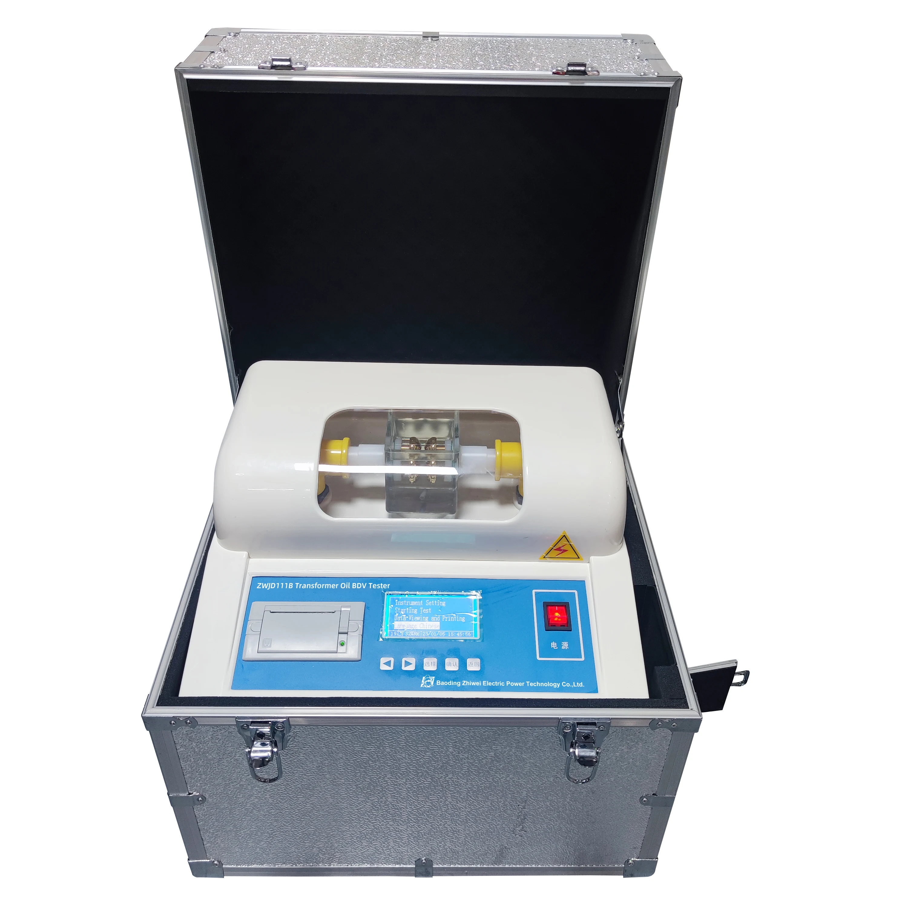 Portable transformer oil breakdown voltage tester 80kV, 1 year warranty