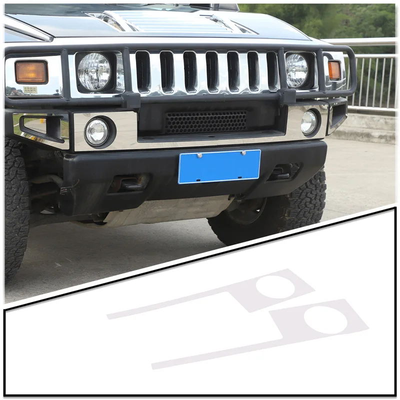

For 2003-2009 Hummer H2 Stainless Steel Front Bumper Both Sides Wrap Angle Fog Lamp Trim Decorative Sticker Exterior Accessories