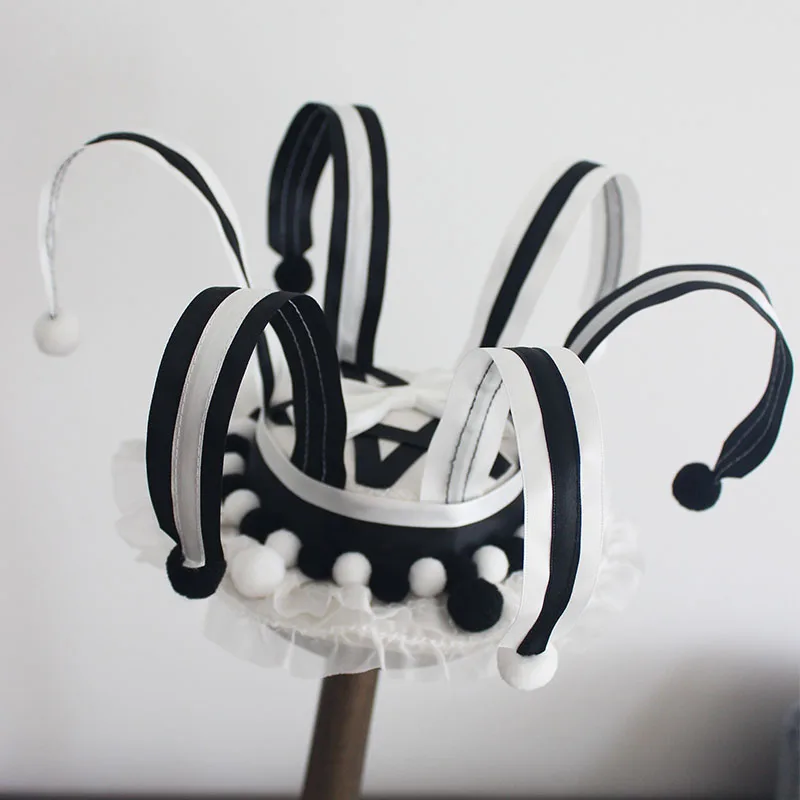 Chapéu de Palhaço Giratório Tigre Preto e Branco Original Alice Lolita, Acessório de Cabelo, Chapéu de Presente, Boné Plano L...