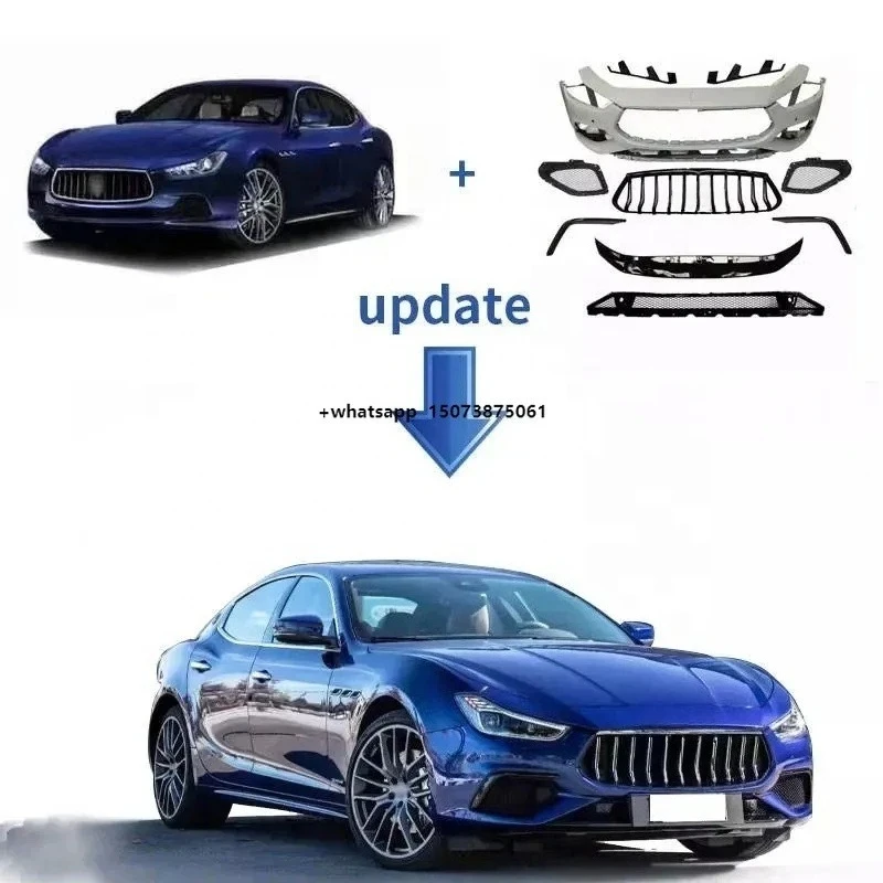 

PP Body Kit Front Bumper Grille Front Lip Kit Suitable for Ghibli Retrofit Upgrade Kit