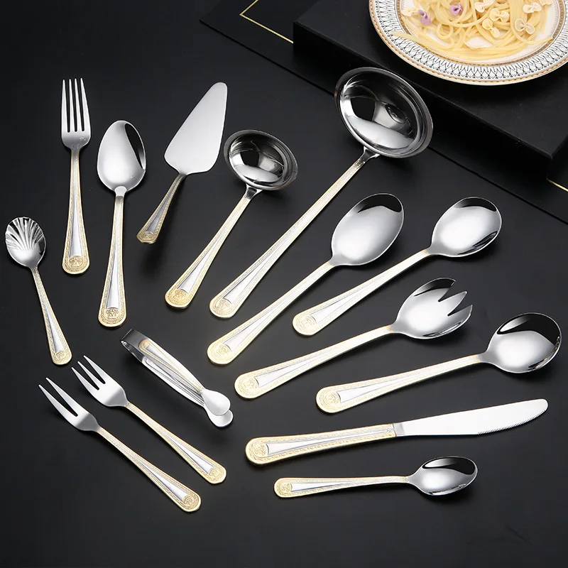 72 stainless steel western food knives, forks and spoons set, complete set of tableware gift box, gift box, high-end tableware
