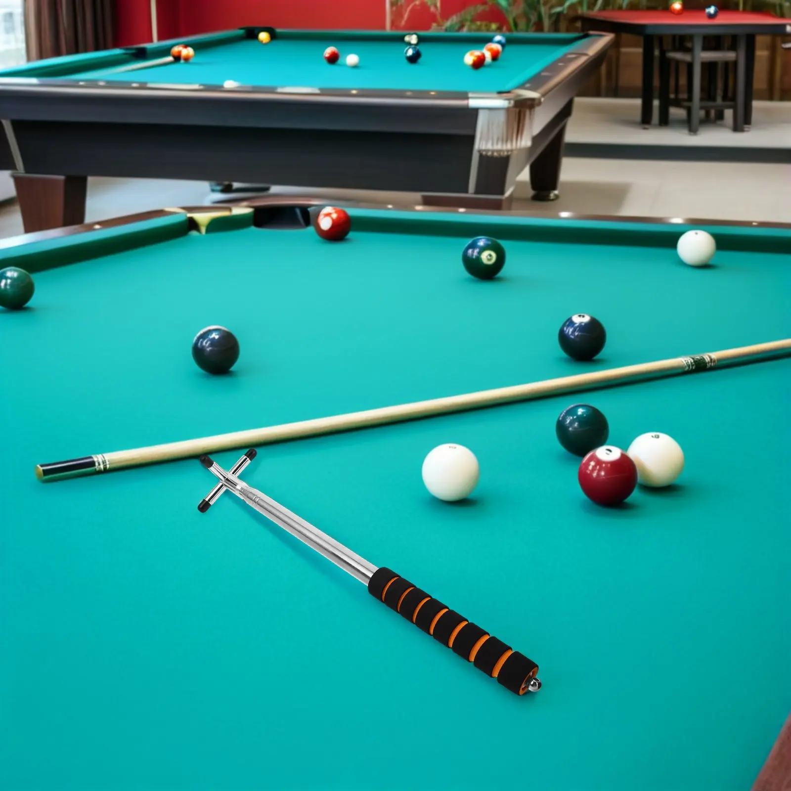 

1Set Retractable Pool Cue Bridge Stick Telescopic Adjustable Length Removable Head for Versatile Billiard Club Home Use