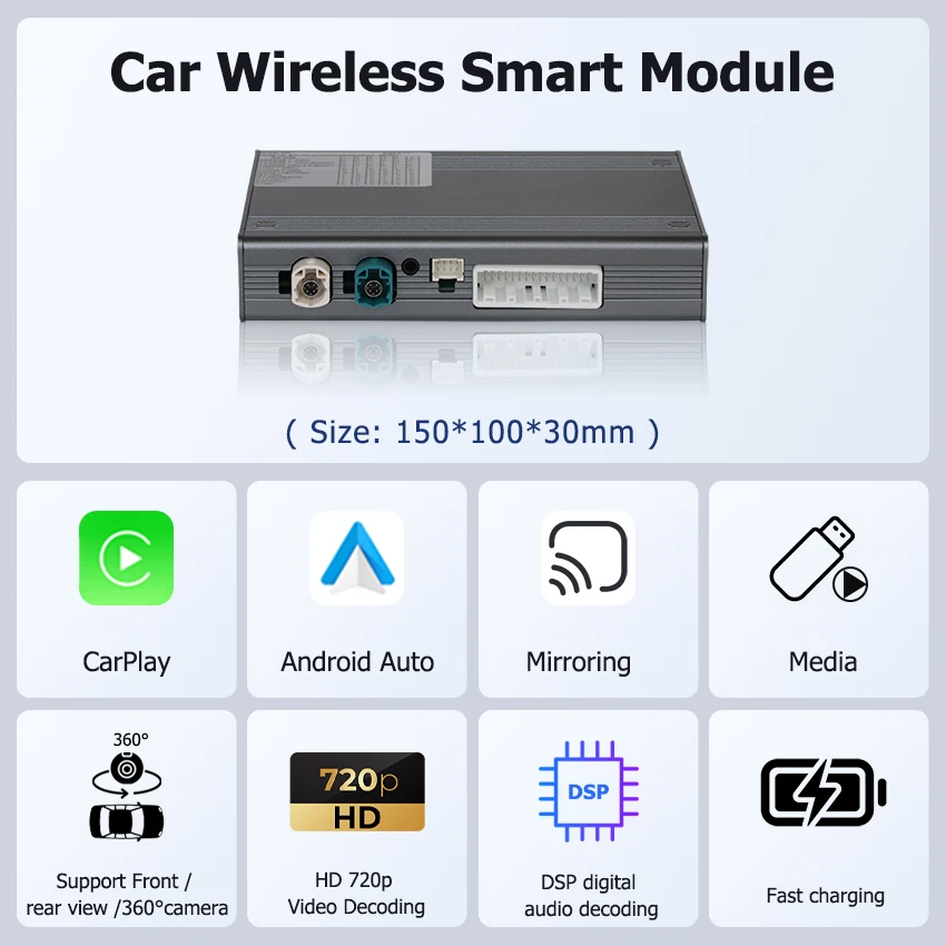 صندوق فك ترميز تلقائي جديد CarPlay Android لسيارة جاكوار XE XF XEL XFL XJL F-PACE F-TYPE مع وصلة مرآة تدعم 2016-2019