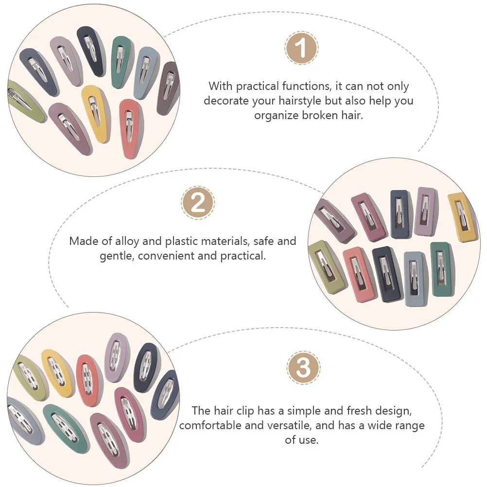 

30Pcs Simple Hollow Hairpin Stylish Frosted Barrettes Girls Fresh Plastic Hair Clips Daily Accessories Simple Hairpin