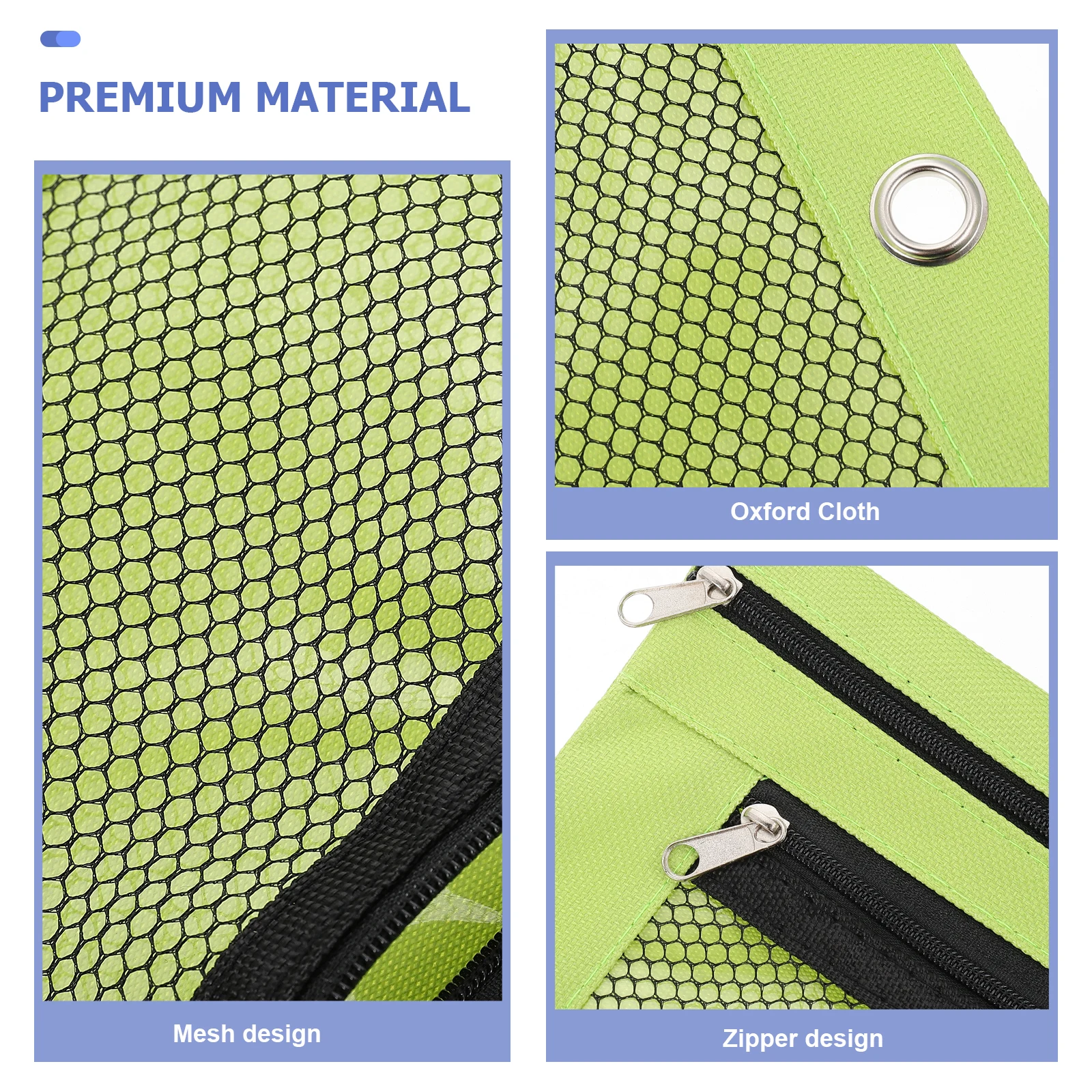 

2Pcs Pencil Case with Zipper Large Capacity Portable Mesh Design Wear-Resist Oxford Cloth Pencil Storage Bag for Students