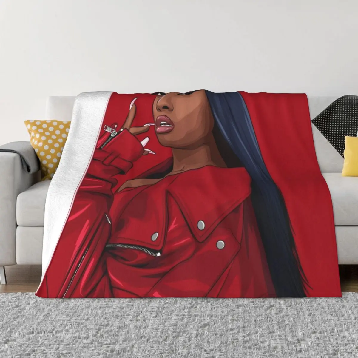 

Megan Thee stallion Throw Blanket Furry Blankets Blanket Luxury Picnic Blanket Baby Blanket