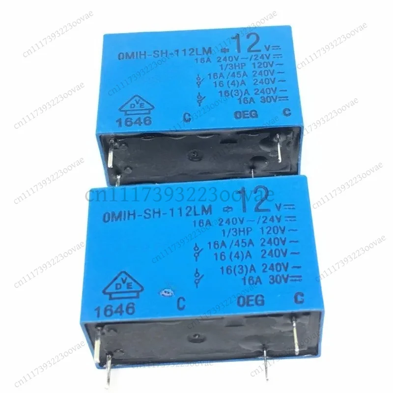 5Pcs New Power Relay OMIH-SH-112LM OMIH-SH-124LM 16A 4Pin 12V 24V DC Electromagnetic Switch High Current Automotive PCB Module