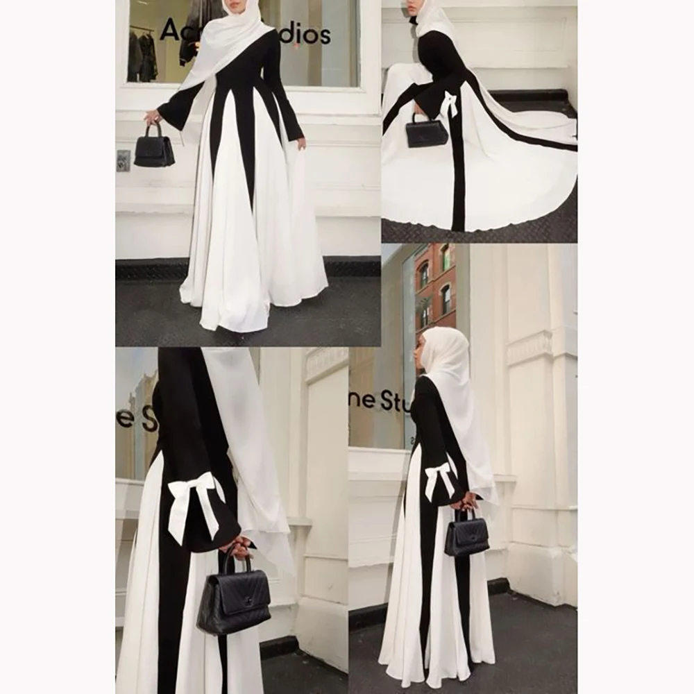 Eid Women Muslim Abaya Party Dress Patchwork Jalabiya Ramadan Long Dresses Abayas Vestidos Largos Kaftan Arab Long Robe 2025