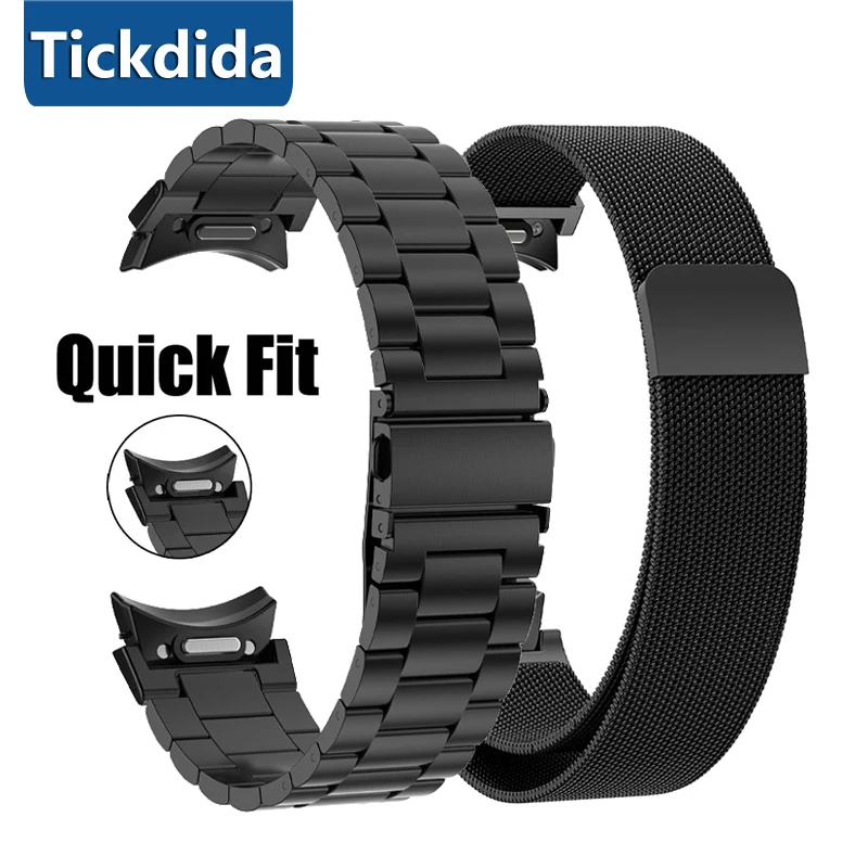 

Metal Strap for Samsung Galaxy Watch 7 6 5 4 44mm 40mm 45mm Bracelet One Click Attachment for Galaxy Watch 6 4 Classic 47mm Band