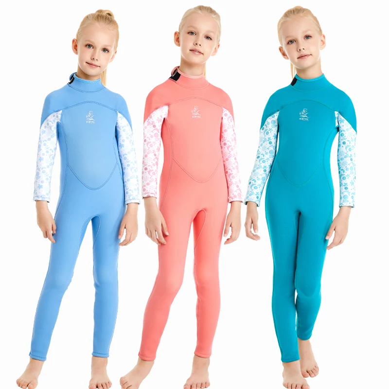 2/3MM Wetsuit Boys and Girls Neoprene Scuba Diving Suit Kids Warm Bright Surfing Swimsuit Freediving Swimming Swimwear Children