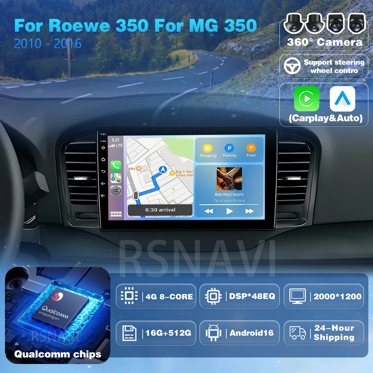 Plug and Play Android 16 For Roewe 350 For MG 350 2010-2016 Car Radio Carplay Auto 2Din Multimedia Stereo Player Video Screen