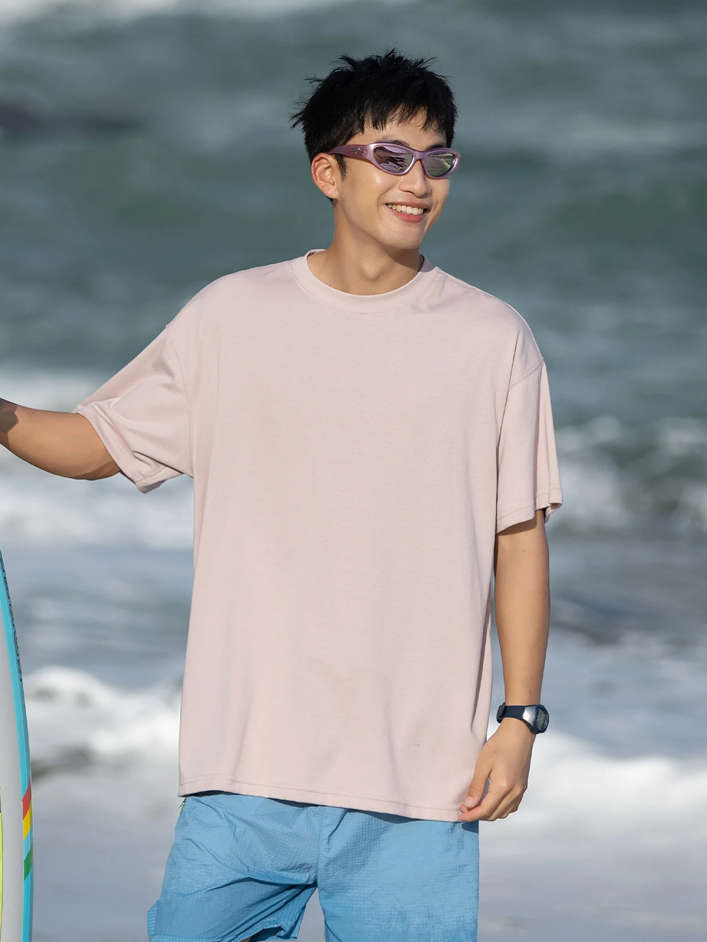 

MMOPTOP Летняя футболка унисекс с защитой от УФ-излучения, охлаждающая, из ледяного шелка, быстросохнущая, с круглым вырезом, коротким рукавом, дышащая, для активного отдыха