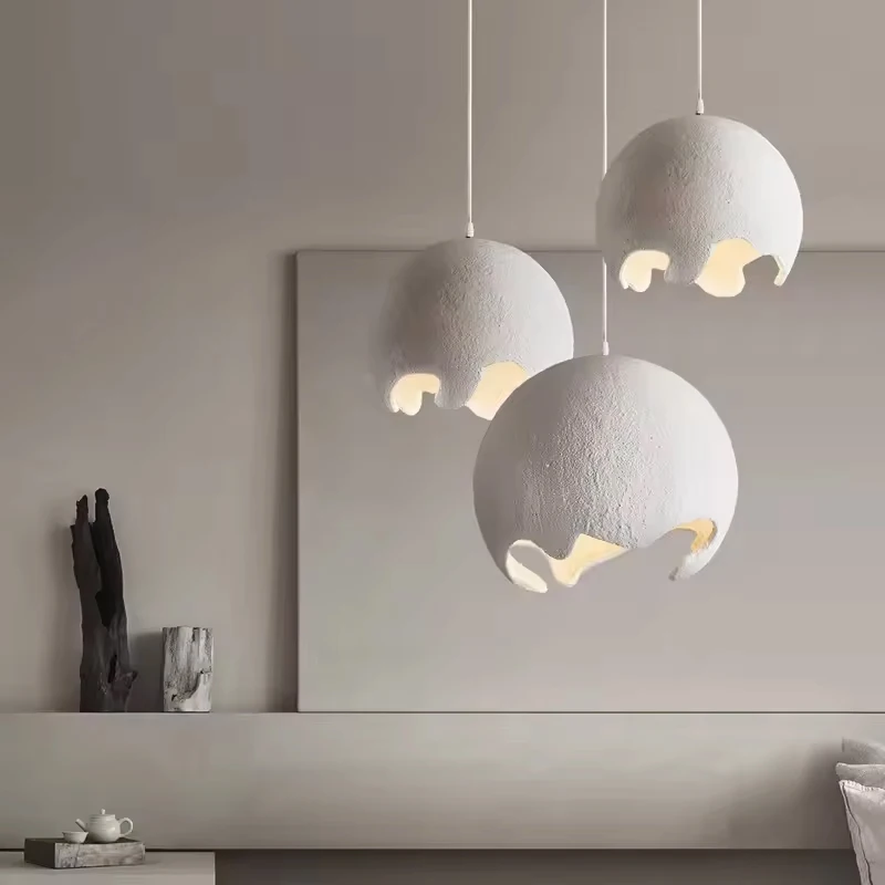 Hand-frosted white opaque spherical resin lampshade with a diameter of 29 cm, Nordic simple indoor living room dining room porch