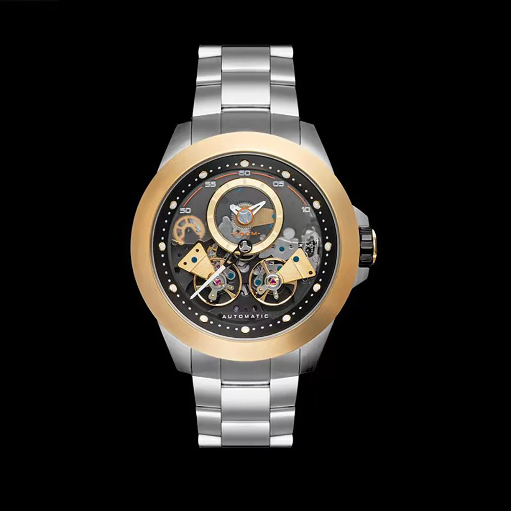 

Men Automatic Skeleton Mechanical Wrist Watch With Stainless Steel Bracelet Brand Casual Automatic Watches