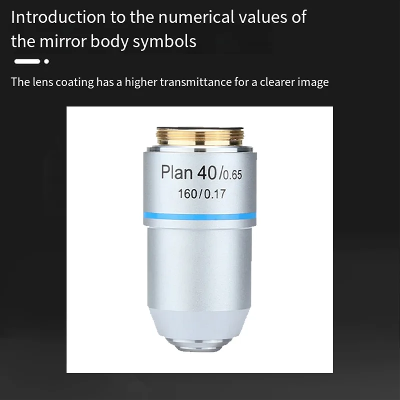 

ABVG-40X RMS Thread 160/0.17 195Mm Plan Achromatic Objective Lens For Biological Microscope 195