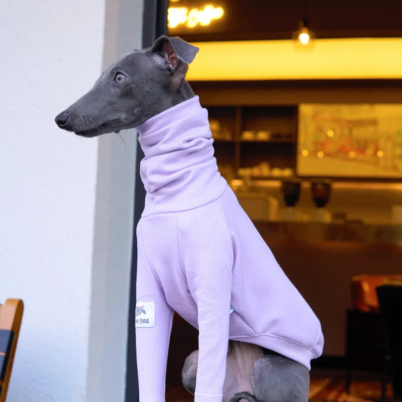 Fashion Italian Greyhound 2-legged Purple Clothes Soft Stretchy Whippet Clothing Autumn Winter Warm Cotton Dog Pajamas