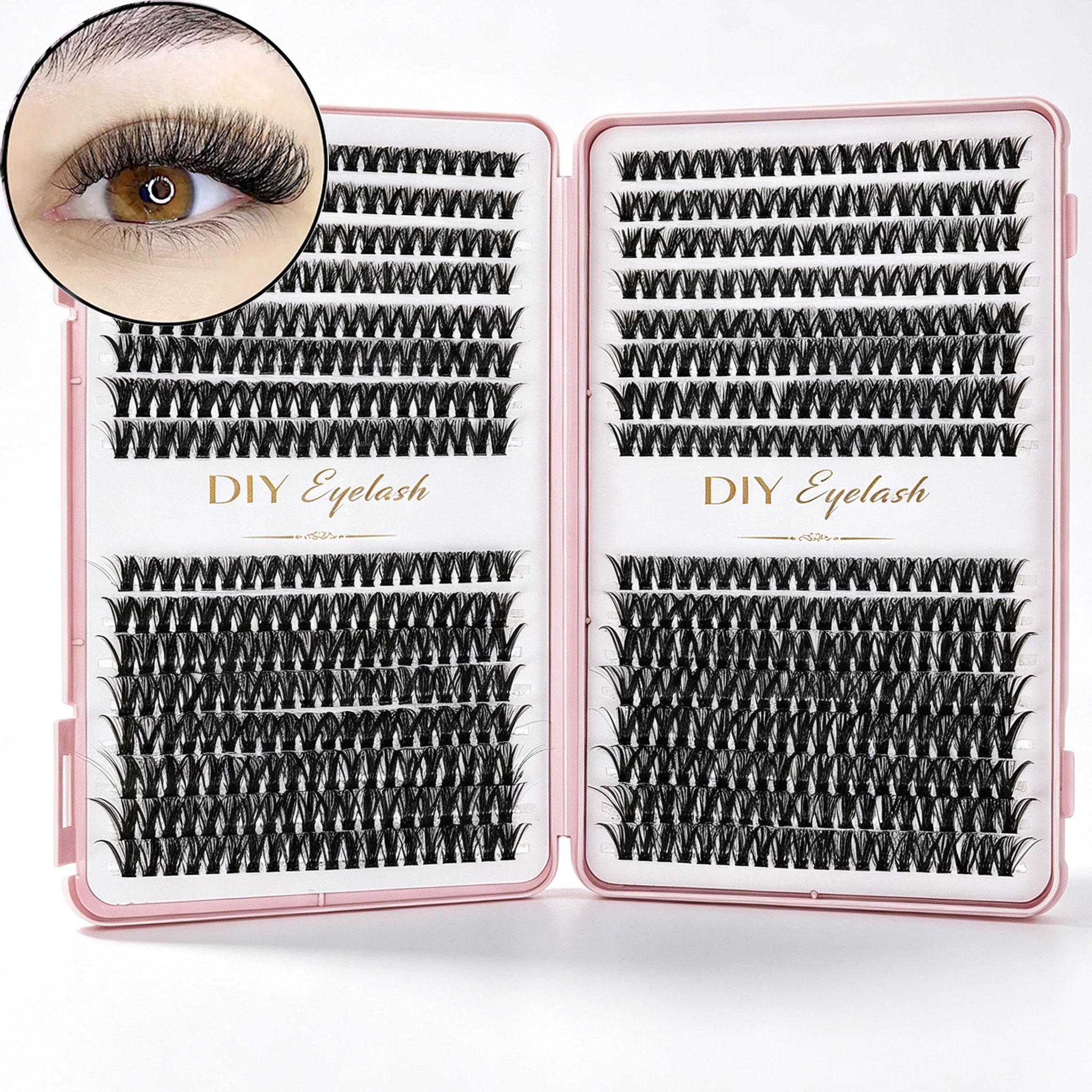 Wimpernbüschel Katzenwimpern Flauschige Einzelwimpernverlängerungen Voluminöse Flauschige Büschelwimpern DIY-Wimpern Make-up – Detail 3