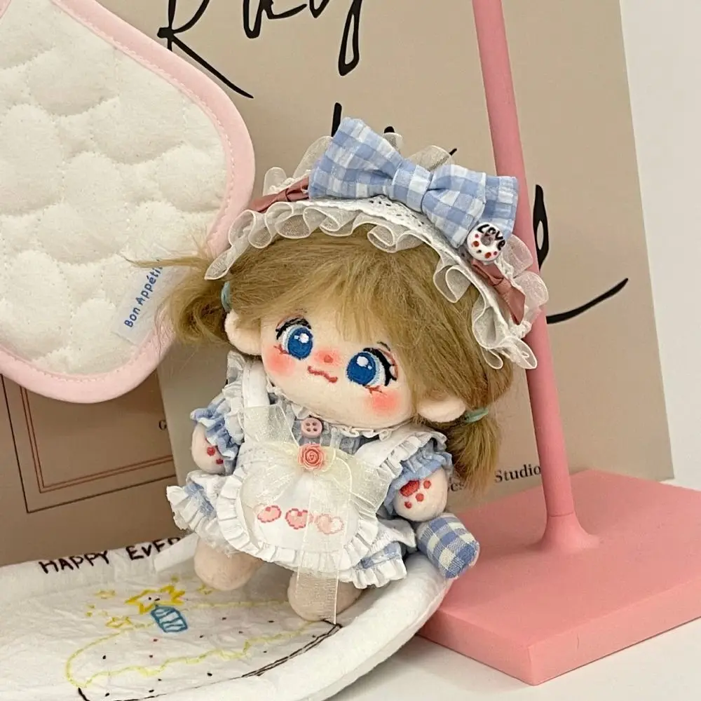 Head Cover 10cm Cotton Doll Dress Lolita Hoodies Cotton Doll Clothes Shoulder Strap Skirt Sweet Plush Toy Clothes