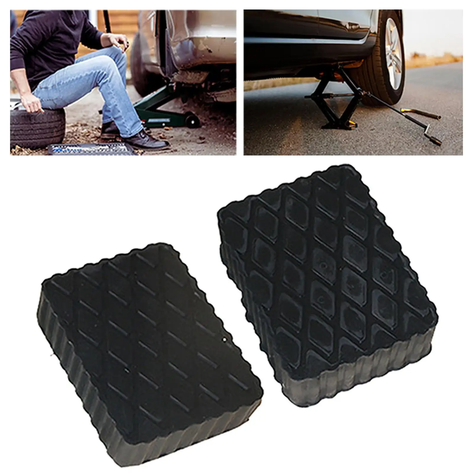 2 قطعة منصات رافعة السيارة عامة منصات رفع السيارة مريحة المضادة للانزلاق وسائد مطاطية الحصير المطاط منصات مطاطية ل Rvs الطابق جاك #4