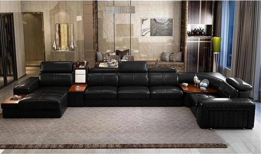 Multifunctional living room leather art sofa atmosphere multi-color cowhide princess combination furniture