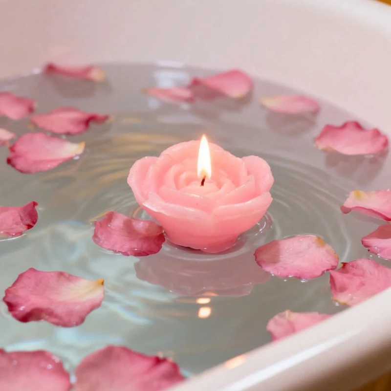 1/6/12pcs Rose-shaped Lamp Floating Candle Dinners Anniversary Weddings Events  Decor Supplies Romantic Flame Candlelight Candle