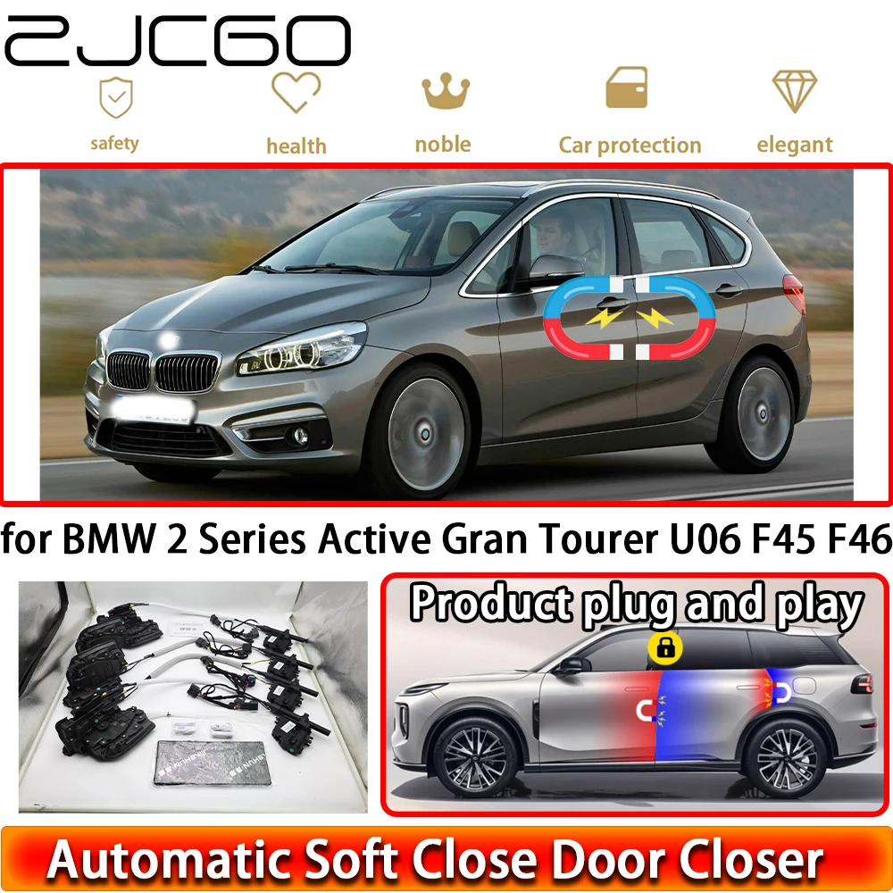 ZJCGO for BMW 2 Series Active Gran Tourer U06 F45 F46 Soft Close Door Kit Power Closing Latch System Auto Pull Door Easy Close