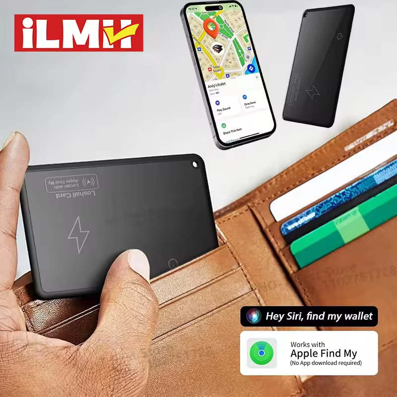 Carteira rastreador cartão de carregamento sem fio localização localizador gps etiqueta inteligente para iphone apple dispositivo encontrar meu localizador gps airtag