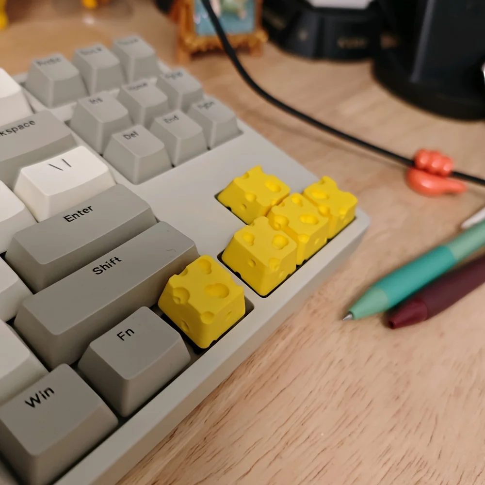 1/4pcs 3D Cheese Artisan Keycap, Resin Custom Keycap for Cherry  Mechanical - Kawaii Food Design Gaming Keyboard Accessory